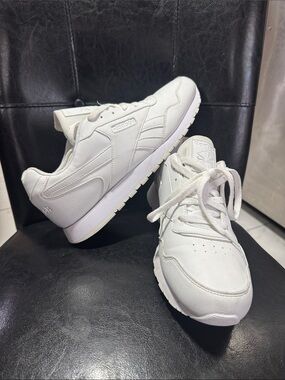 Reebok All-White Leather Low-Top Sneakers